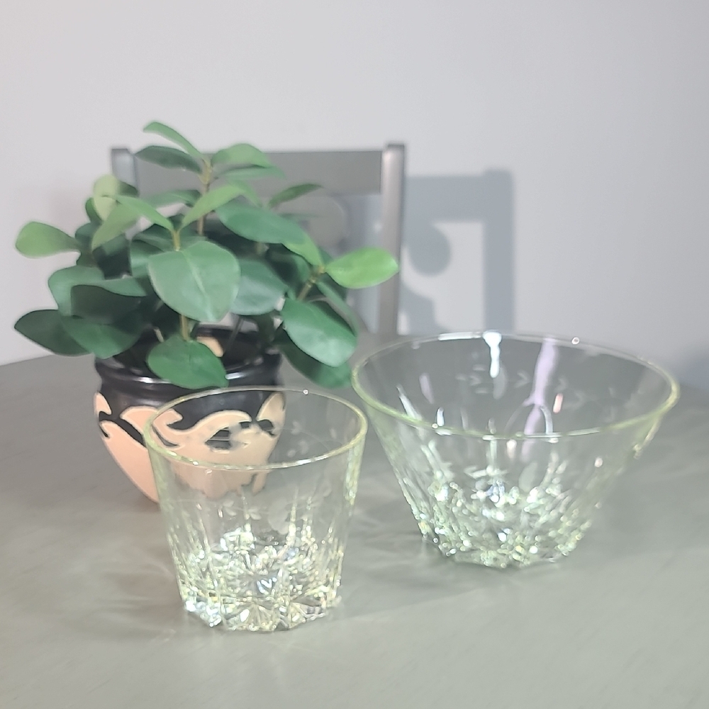 Princess House Crystal Herritage Pattern Bowl Set Of 2